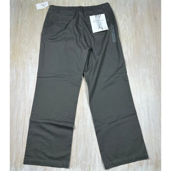 NWT Calvin Klein Weekend Khaki Flat Front Relaxed Leg Solid Beige Y2K Pants 16 - Picture 11 of 15